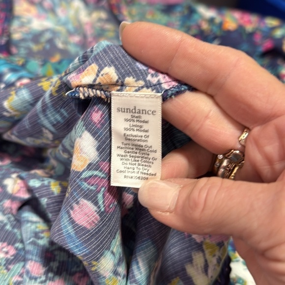 Sundance Blue Floral Slip and Pullover Robe Dress Loungewear Set Size M - Picture 13 of 14